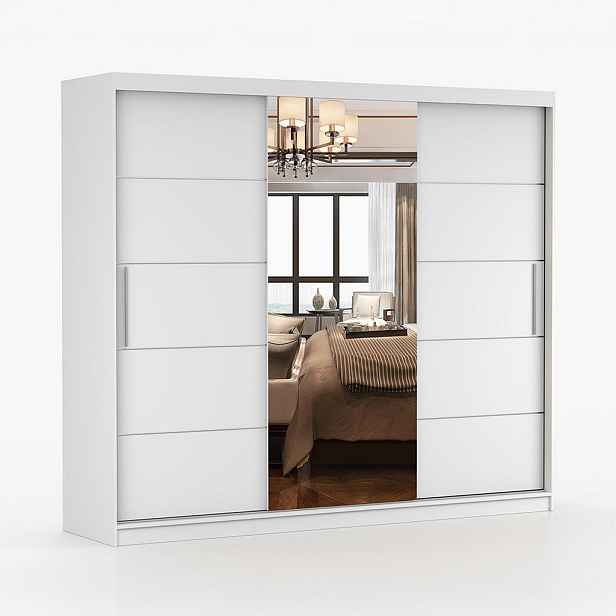 imoebel24 SKŘÍŇ s otočnými dveřmi Astra 233 cm 233/218/61 cm, 3dveřová, bílý