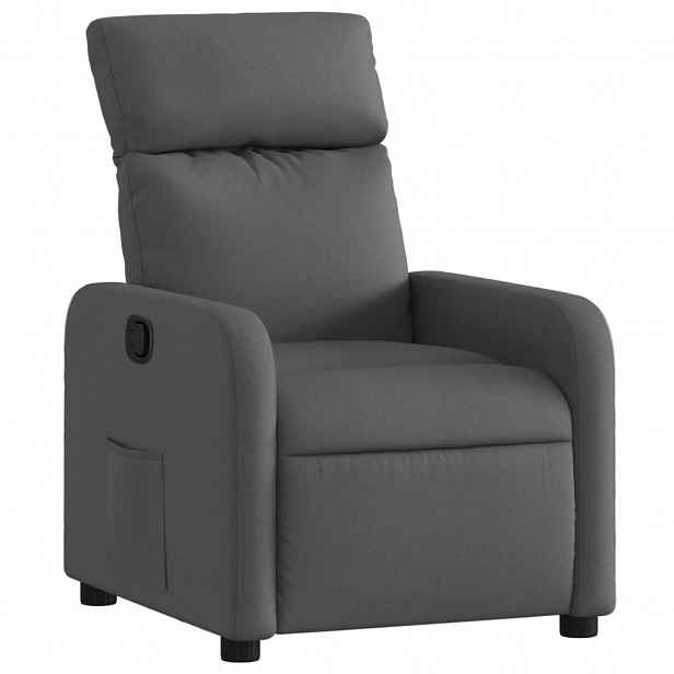 vidaXL Polohovací křeslo tmavě šedé textil