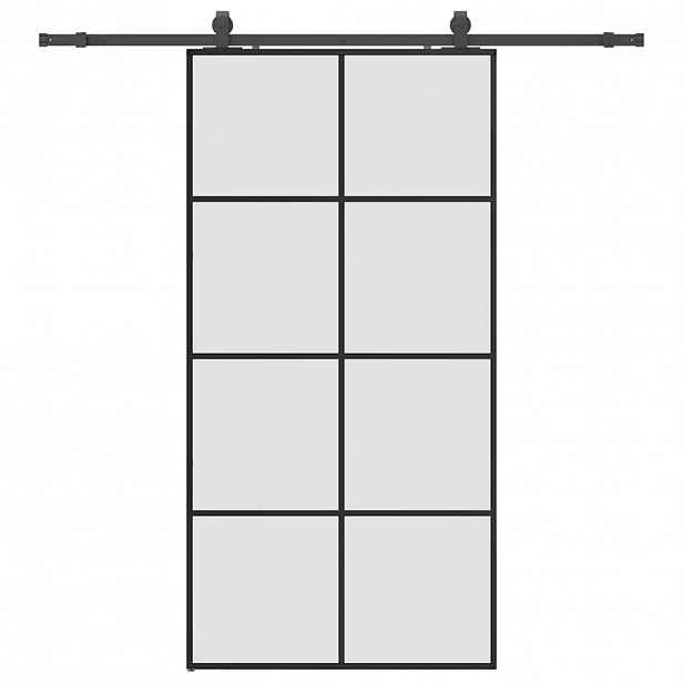 vidaXL Posuvné dveře se sadou kování černé 102,5x205 cm ESG Glass