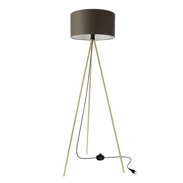 Stojací lampa VANTI 1x40W E27 zlatá konstrukce grafitové stínidlo moderní do obývacího pokoje ložnice kancelář elegantní vysoká stojací lampa