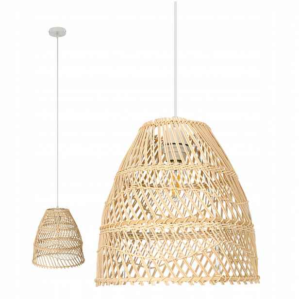 Závěsná lampa Rattanová boho Rango 1xE27 stropní béžová Klosz 30 cm