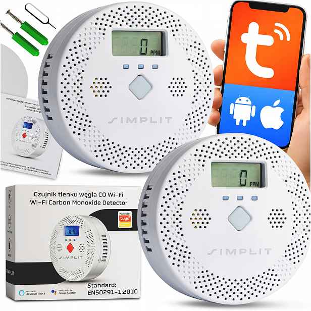 Detektor Oxidu Uhelnatého Detektor Oxidu Uhelnatého Co WiFi Tuya Smart Life Simplit