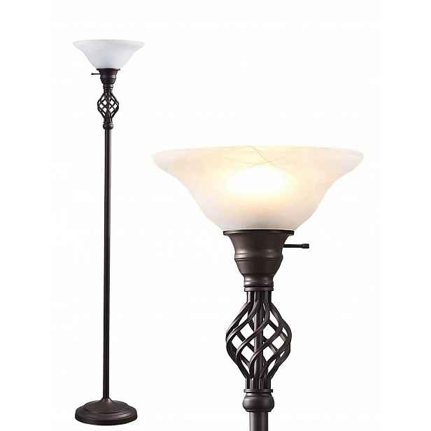 GyroVu Led stojací lampa do obývacího pokoje, skleněná lampa F
