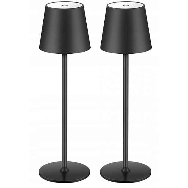 Stolní Led lampa Bezdrátová černá Usb-c IP54 pro vnitřní i venkovní použití