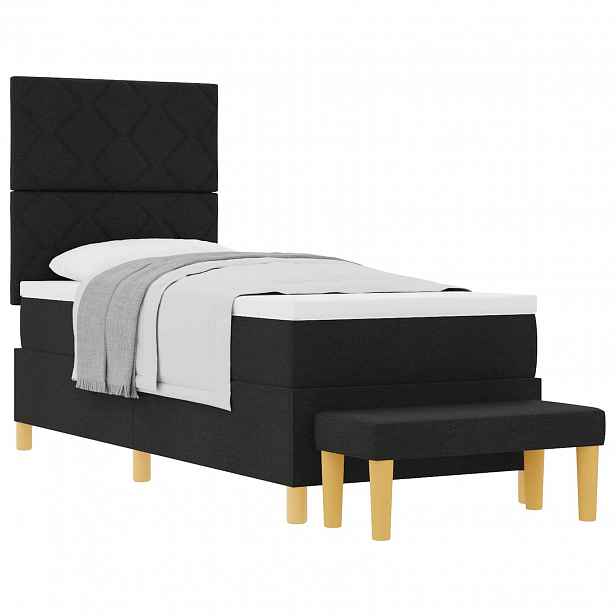 vidaXL Postel s boxspringem s polštářem Černá 200 x 80 cm textil