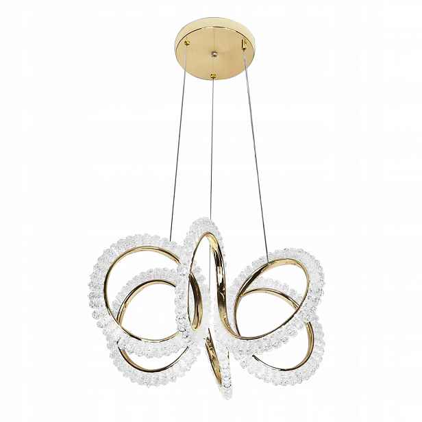 Zlatá závěsná Led lampa Glamour Dekorativní lustr Zlatá 50 cm do jídelny