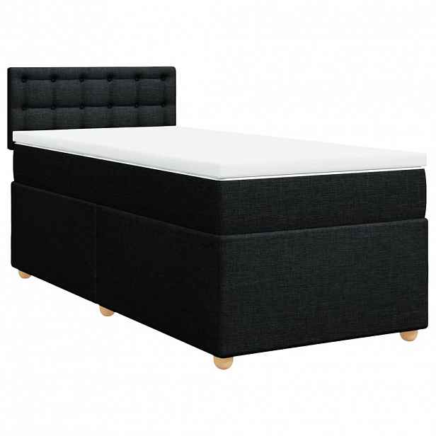 vidaXL Box spring postel s matrací černá 90x190 cm textil