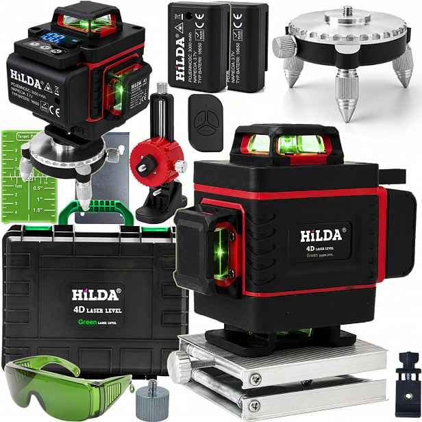 Laserová Vodováha 360 Hilda 4D Max 16 Rovinných Linií Křížový Laser
