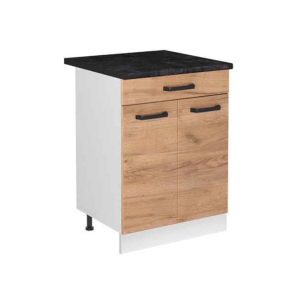 Vicco SKŘÍŇKA POD DŘEZ R-Line, Zlatý mocný dub/Bílá, 60 cm pracovní deska Antracit