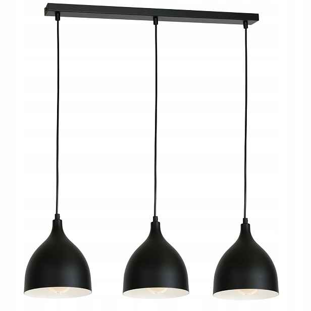 Závěsná lampa trojitá černá lišta 72 cm nad jídelní stůl Luminex