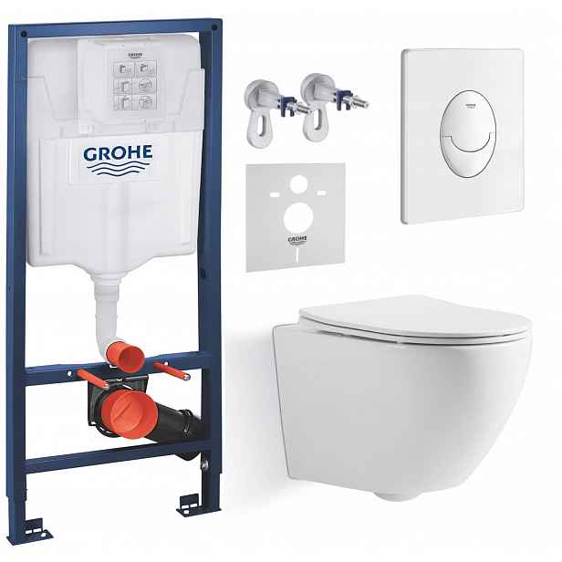 Podomítkový Wc set Grohe s mísou Imprese a tlačítkem bílá Fresh