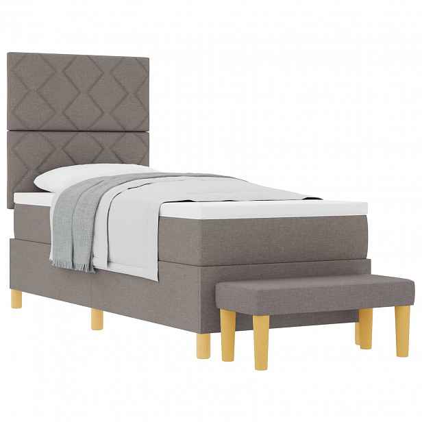 vidaXL Postel s boxspringem s čelo Taupe 200 x 80 cm textil