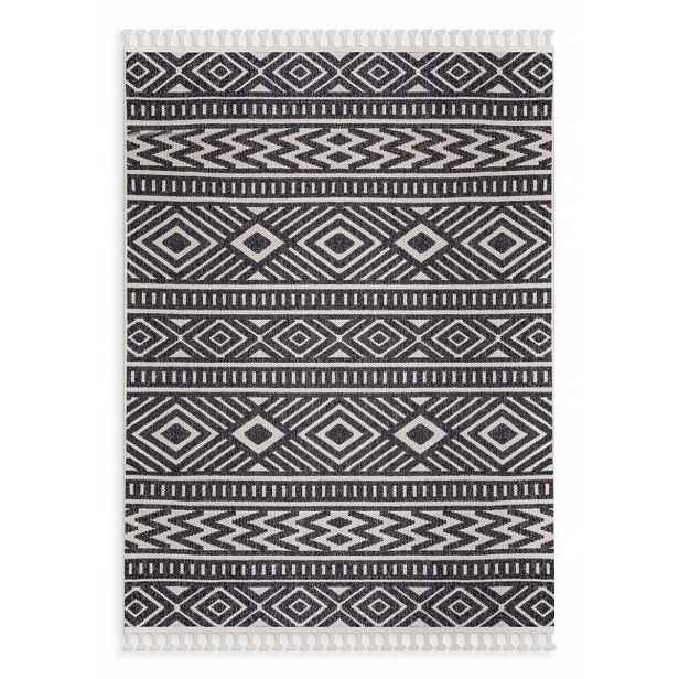Koberec 120x170 Linea 1 Boho Tmavě šedý Krémový