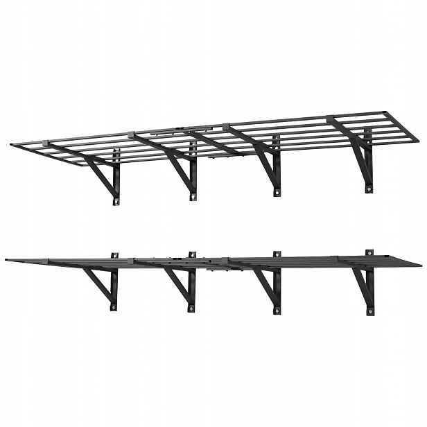 Sada garážových regálů černá silná 362 kg 1832x635x305 mm úchytka ocel 2