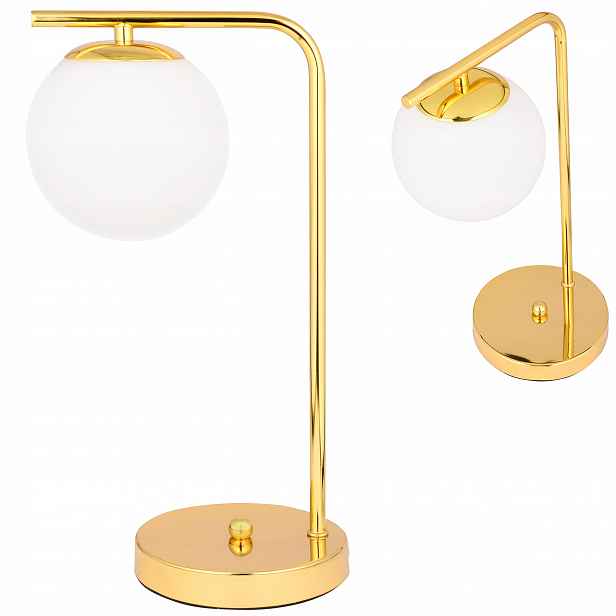 Stolní lampa Noční Moderní Led Loft Zlatá Bílá Koule E27
