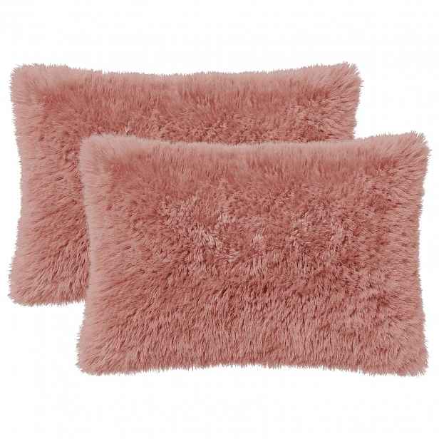 vidaXL Povlak na polštář 2 pcs HEERLEN Růžová 40 x 60 cm PV fleece