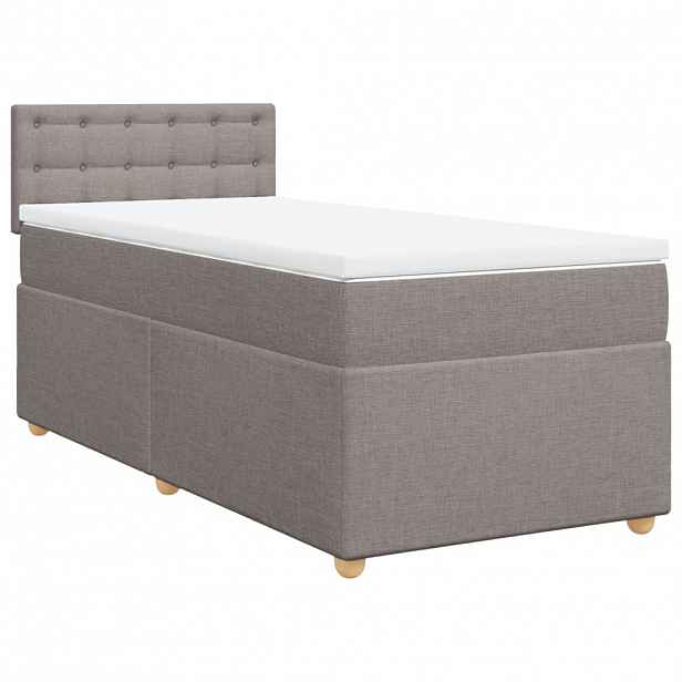 vidaXL Box spring postel s matrací taupe 90x190 cm textil
