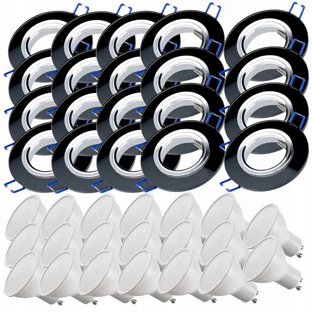 20 x Skleněná Stropní Lampa Zapuštěná Do Stropu Křišťál Led Žárovky 5W