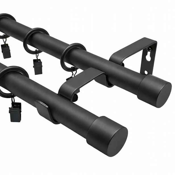 Garnýž kovový Loft Smart dvojitý 19 19 mm záclonové tyče Mix Barev 280 cm