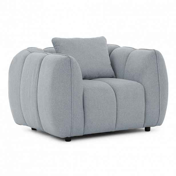 S-Style KŘESLO Nubira vv hluboce prošívaném designu Bubble z měkké strukturované látky v šedé barvě s moderním vzhledem