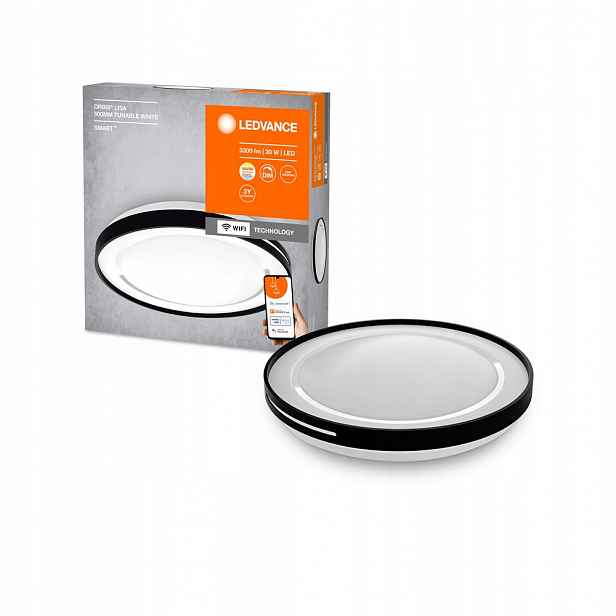 Stropní Svítidlo 30W 2100lm Cct stmívatelný, kulatý, černý, Smart+ WiFi, Lisa
