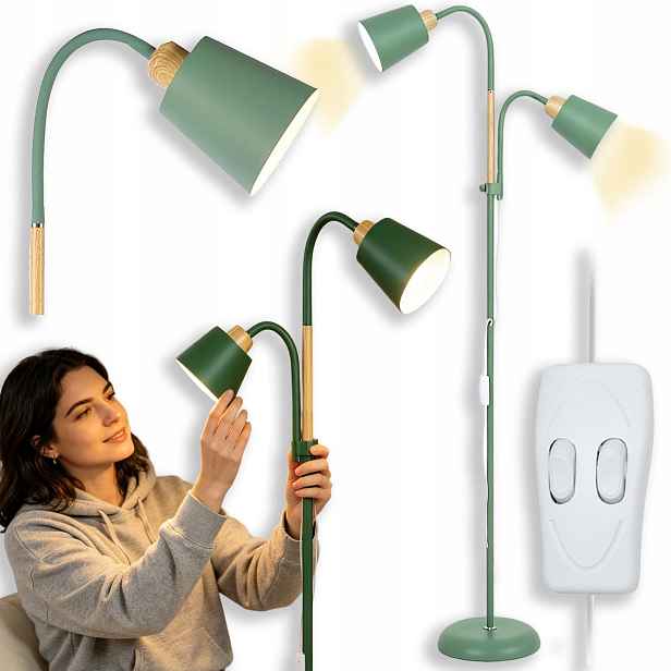 Podlahová Stojací Lampa Velká Pro Čtení Do Obývacího Pokoje E27 60W Nastavitelná 159 CM