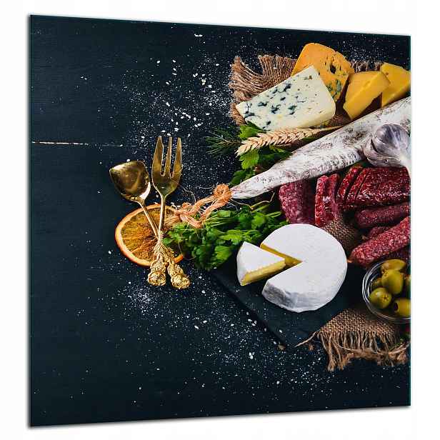 Skleněná Ochranná Deska Panel Lepidlo 60x65 Jídlo