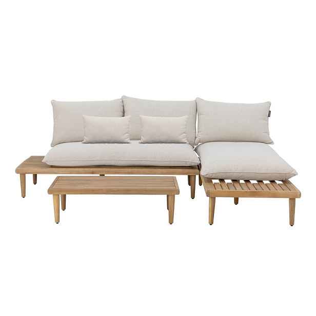 Béžový zahradní lounge set z masivu akácie pro 3 Cesano – Bloomingville