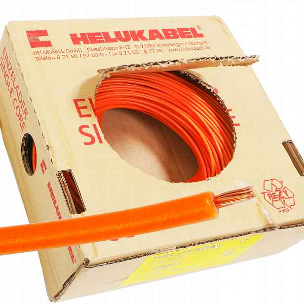 Kabel Lgy 0,5 mm oranžový Helukabel 500 V 100 m