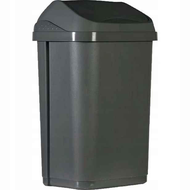 Koš s otočným víkem 50 l, šedý