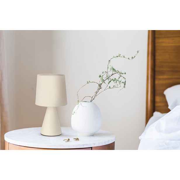 SATTI béžová keramická stolní lampa se stínidlem E14 1x40W klasická elegantní dekorativní do obývacího pokoje, ložnice, kanceláře