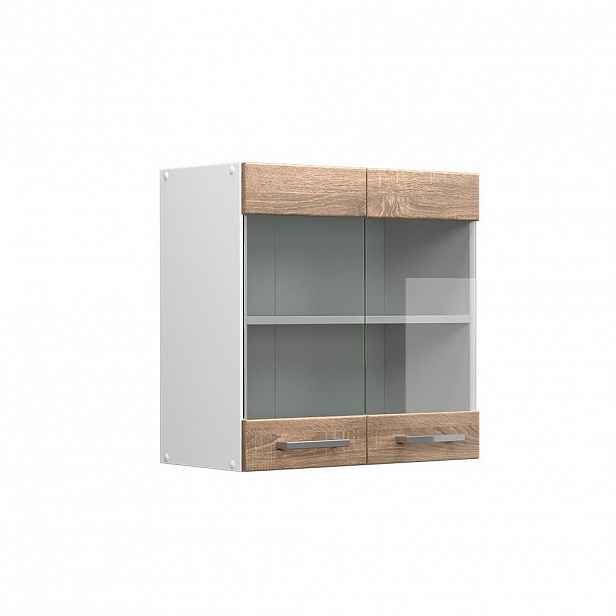 Vicco UNIVERZÁLNÍ NÁSTĚNNÁ SKŘÍŇKA R-Line Sonoma 60 cm se skleněnými dvířky