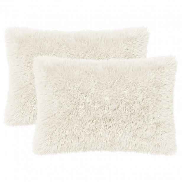 vidaXL Povlak na polštář 2 pcs HEERLEN Bílá 40 x 60 cm PV fleece