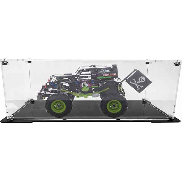 Vitrína s černou základnou pro stavebnici Lego 42118 Monster Jam Grave Digger