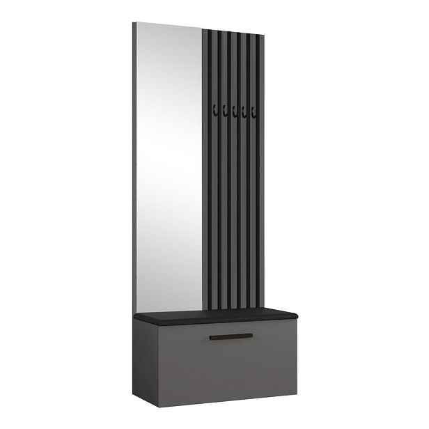 MASSENO MODERNÍ PŘEDSÍŇOVÁ SESTAVA MODULO, 80,6/204/40 cm, šedá