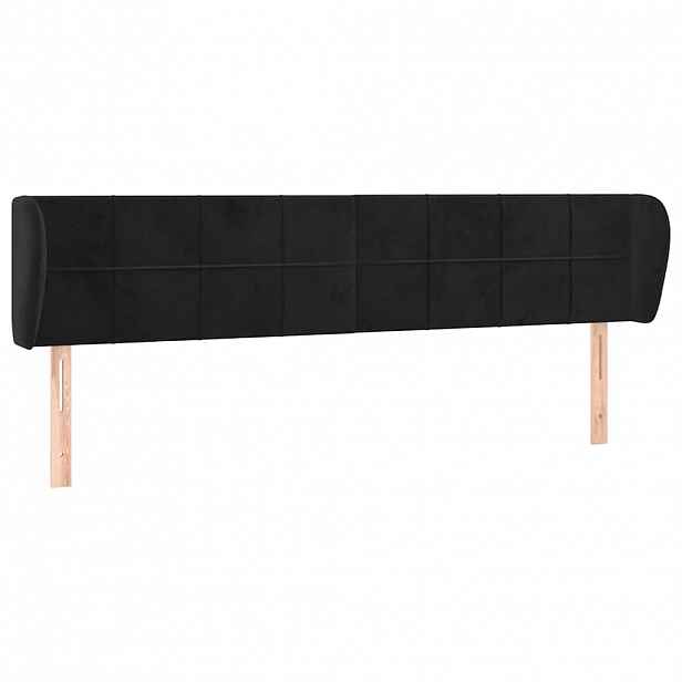 vidaXL Čelo postele typu ušák černé 183x23x78/88 cm samet