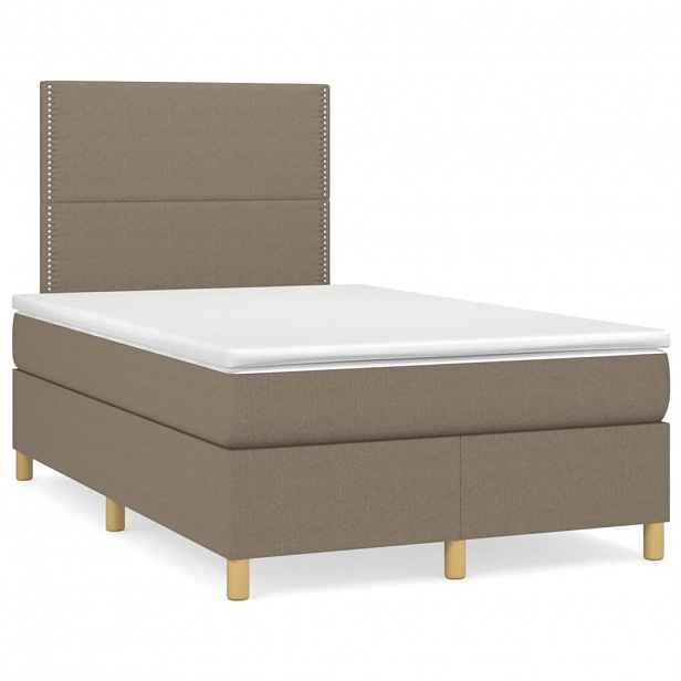 vidaXL Box spring postel s matrací taupe 120x200 cm textil