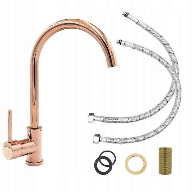 Dřezová Kuchyňská Baterie Dřez Kuchyňský Kohout Rose Gold Růžové Zlato