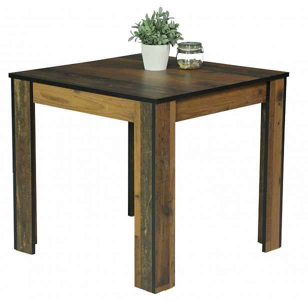 Jídelní stůl Erika 80x80 cm, vintage optika dřeva