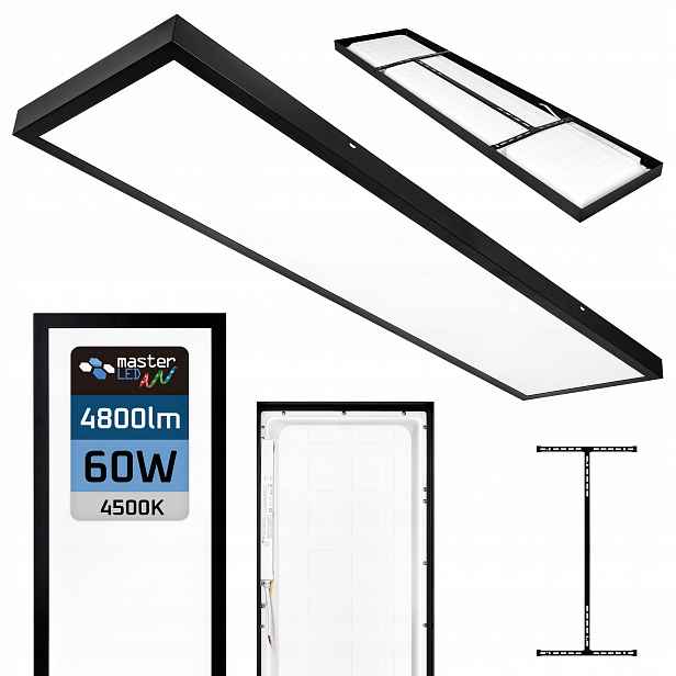Led panel Stropní Svítidlo Stropní Svítidlo Nástěnný 60 W 120 x 30 cm černý