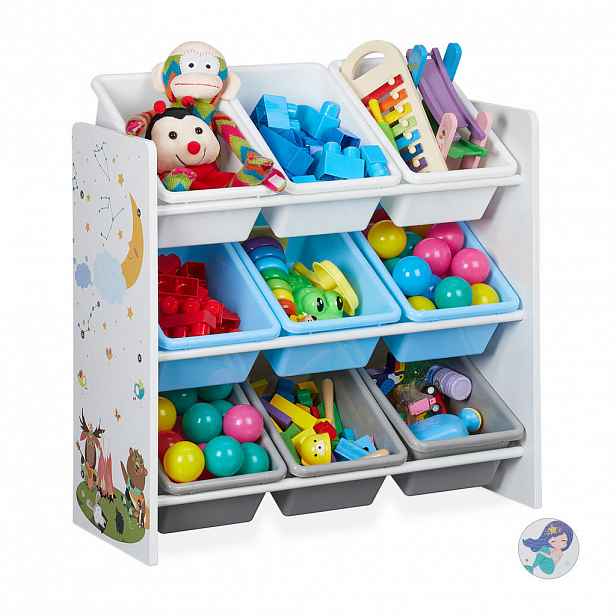 Relaxdays REGÁL Barevný 9-boxů s motivem MDF
