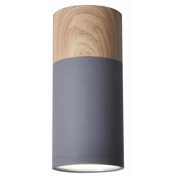 Candellux Tuba stropní svítidlo spot 1xGU10 15W šedá/dřevo IP20
