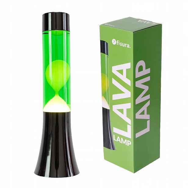 Lávová lampa magma Lava Lawa lampička kov/sklo LT816 černá Zelená 31 cm F