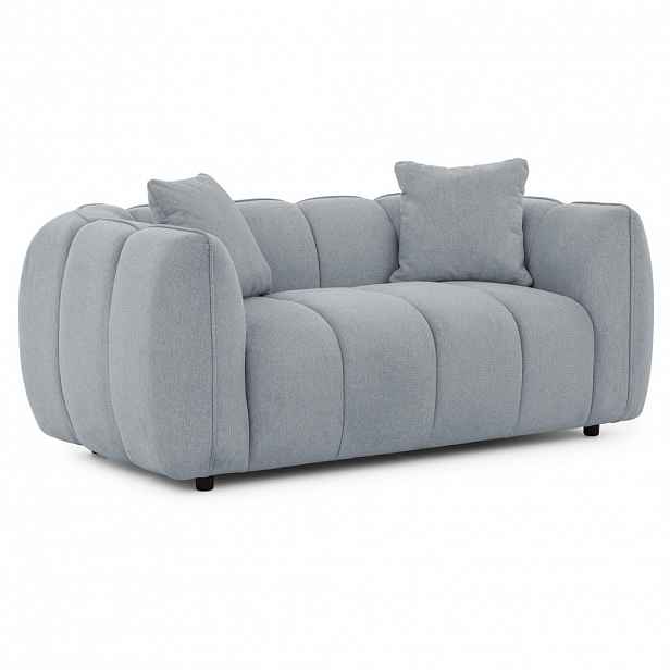 S-Style DVOUMÍSTNÁ POHOVKA Nubira v hluboce prošívaném designu Bubble z měkké strukturované látky v šedé barvě s moderním vzhledem