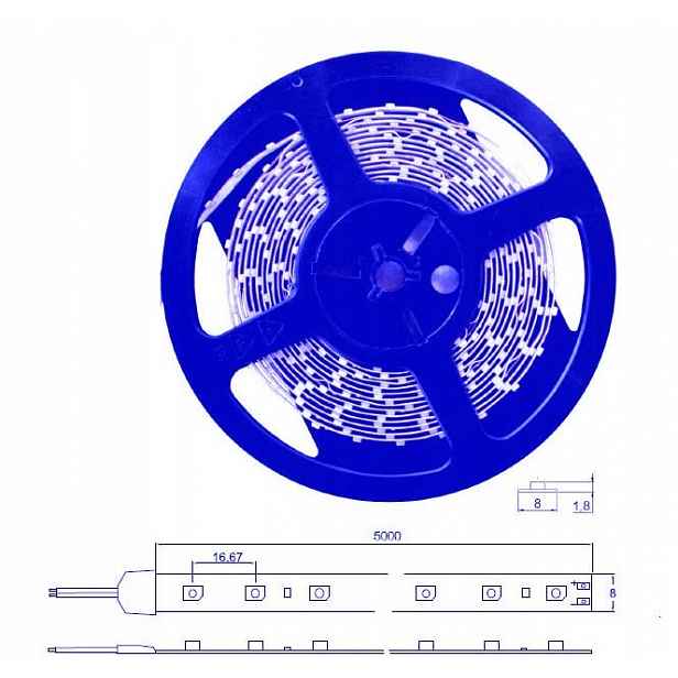 Sada 3 úseků Led pásky Hq Uv Ultraviolet: 2 m, 2 m, 1 m 3 x napájecí zdroje 12 V