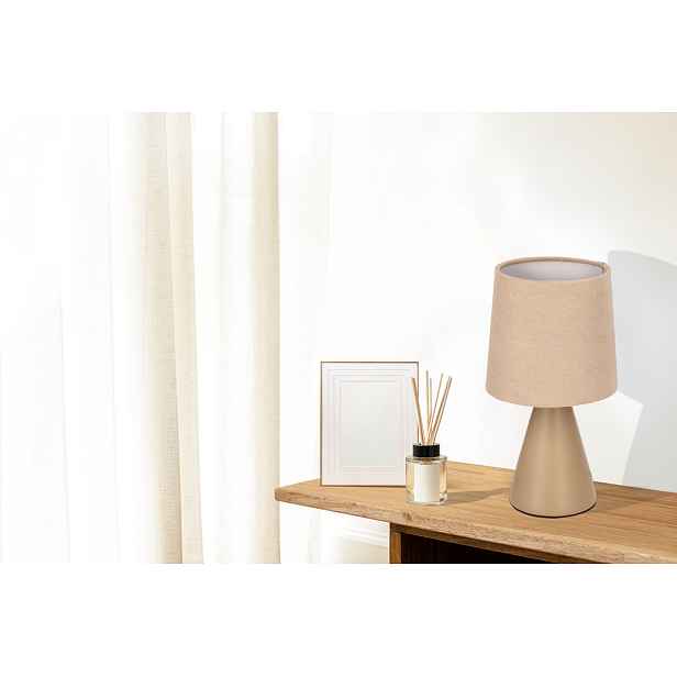 SATTI hnědá keramická stolní lampa se stínidlem E14 1x40W klasická dekorativní elegantní do obývacího pokoje, ložnice, kancelář, teplé barvy