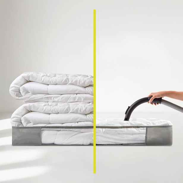 Vakuový plastový úložný box pod postel 105x45x15 cm – Homéa