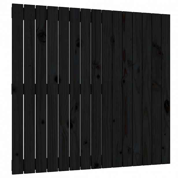 vidaXL Nástěnné čelo postele černé 95,5x3x90 cm masivní borové dřevo