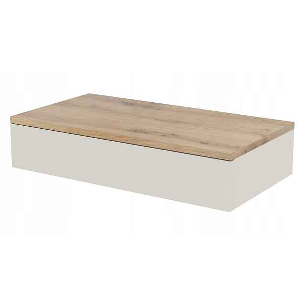 Závěsná toaletní stolek Lena 75 cm – kašmír, dub artisan clik-on