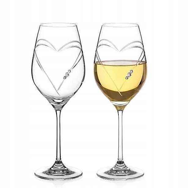 Diamante Swarovski Sklenice na víno Hearts 360 ml 2 ks